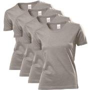 Stedman 4P Classic Women T-shirt Mørkgrå  bomull Small Dame