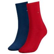 Tommy Hilfiger Strømper 2P Women Classic Casual Socks Blå/Rød Str 39/4...