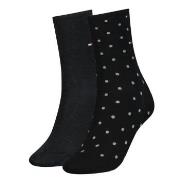 Tommy Hilfiger Strømper 2P Women Dot Sock Svart Str 39/42 Dame