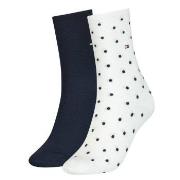 Tommy Hilfiger Strømper 2P Women Dot Sock Hvit Mønster Str 35/38 Dame