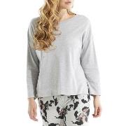 Damella Greymelange Flower Top Grå X-Large Dame