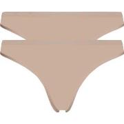 Calvin Klein Truser 2P One Cotton Stretch Thong Beige bomull Small Dam...