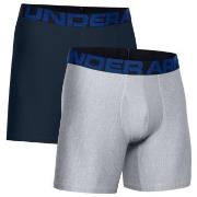 Under Armour 2P Tech 6in Boxers Grå/Blå polyester Small Herre