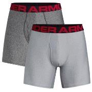 Under Armour 2P Tech 6in Boxers Grå polyester Medium Herre