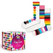 Happy socks Strømper 3P Pride Print Gift Box Hvit bomull Str 41/46