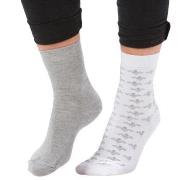 Trofe Bamboo Flower Socks Strømper 2P Hvit Str 39/42 Dame