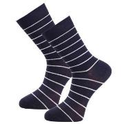 Trofe Bamboo Small Stripe Socks Strømper 2P Marine Str 39/42 Dame