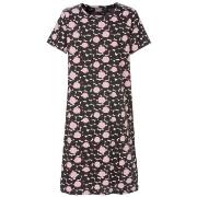 Trofe Bold Dots Shortsleeve Nightdress Svart mønstret Small Dame