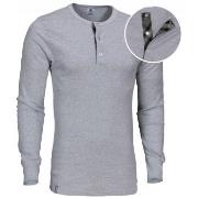 Dovre Organic Cotton Grand Dad Rib Shirt Grå økologisk bomull Large He...