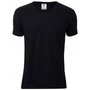 Dovre Organic Cotton V-Neck T-shirt Svart økologisk bomull Large Herre