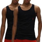 HUGO 2P Twin Tank Top Svart bomull Small Herre