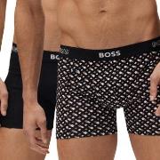 BOSS 2P Print Boxer Brun mønstret bomull Medium Herre