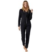 Schiesser Contemporary Nightwear Interlock Pyjama Svart 44 Dame