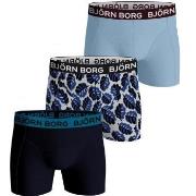 Björn Borg 3P Cotton Stretch Boxer 1565 Blå/Hvit bomull X-Large Herre