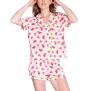 PJ Salvage Pyjamas Playful Prints Rosa Mønster Small Dame