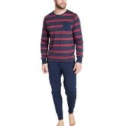 Jockey Cotton Pyjama Knit Blå/Rød bomull Small Herre