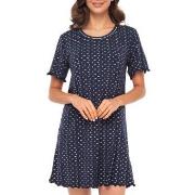 Lady Avenue Short Sleeve Bamboo Nightdress Marine mønster Bambus Large...