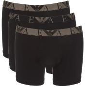 Armani Cotton Boxers 3P Svart bomull Small Herre