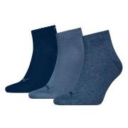 Puma Strømper 3P Quarter Socks Jeansblå Str 39/42