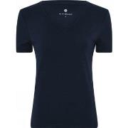 JBS of Denmark Bamboo V-neck Women Slim T-shirt Marine Small Dame