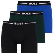 BOSS 3P Solid Cotton Bold Boxer Svart/Blå bomull Large Herre