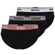 BOSS 3P Solid Cotton Power Brief Svart bomull Large Herre