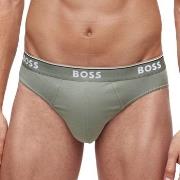 BOSS 3P Solid Cotton Power Brief Blå/Grønn bomull Medium Herre