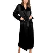 Lady Avenue Pure Silk Long Robe Svart silke Small Dame