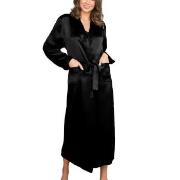 Lady Avenue Pure Silk Long Robe Svart silke Medium Dame