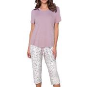 Lady Avenue Shortsleeve PJ With Pirate Pants Lavendel Bambus Small Dam...