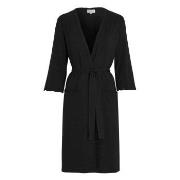 Damella Viscose Plain Wave Robe Svart Bambus Small Dame