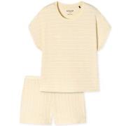 Schiesser Just Stripes Short Pyjamas Vanilje bomull 38 Dame