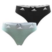 adidas Truser 2P Underwear Brazilian Thong Svart/Grønn bomull Large Da...