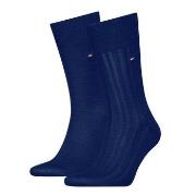 Tommy Hilfiger Strømper 2P Fil D Ecosse Rib Socks Marine Str 43/46 Her...