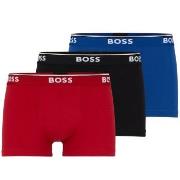 BOSS 6P Cotton Stretch Trunks Svart/Blå bomull Medium Herre