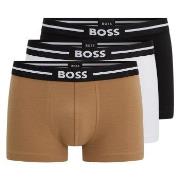 BOSS 3P Trunk Bold Svart/brun bomull Medium Herre