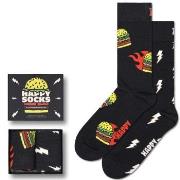 Happy socks Strømper 2P Blast Off Burger Socks Gift Set Svart mønstret...