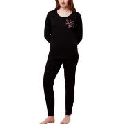 Triumph PK 03 Long Sleeve Pyjama Set Svart bomull 42 Dame