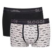 Sloggi 2P Men GO Movember Hipster Svart/Hvit bomull Medium Herre