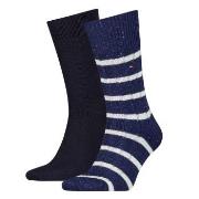 Tommy Hilfiger Strømper 2P Men Neppy Stripe Sock Svart/Blå Str 43/46 H...