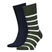 Tommy Hilfiger Strømper 2P Men Neppy Stripe Sock Blå/Grønn Str 43/46 H...