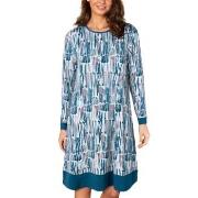 Lady Avenue Bamboo Longsleeve Nightdress Blå Mønster Bambus XX-Large D...