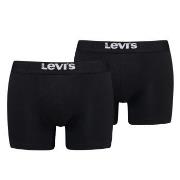 Levis 2P Men Solid Basic Boxer Brief Svart bomull Medium Herre