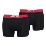 Levis 2P Men Solid Basic Boxer Brief Svart/Rød bomull Large Herre