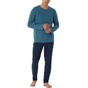 Schiesser Casual Essentials Pyjamas Marine/Blå bomull 52 Herre