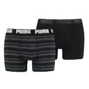 Puma 2P Heritage Stripe Boxer Svart stripet bomull X-Large Herre