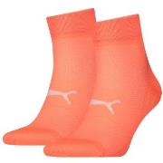 Puma Strømper 2P Sport Light Quarter Socks Korall Str 35/38