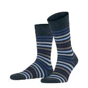 Falke Strømper Stripe Socks Marine/Blå Str 39/42 Herre