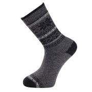 Trofe Knitted Patterned Wool Sock Strømper Grå Str 35/38 Dame