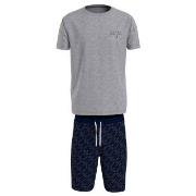 Tommy Hilfiger SS Woven Drawstring PJ Set Marine/Grå bomull X-Large He...